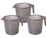 Heart Home Tranasparent Small Multiuses Lightweight, Unbreakable Strong Plastic Bathroom Mug, 1 Litre- Pack of 3 (Black)-50HH0822